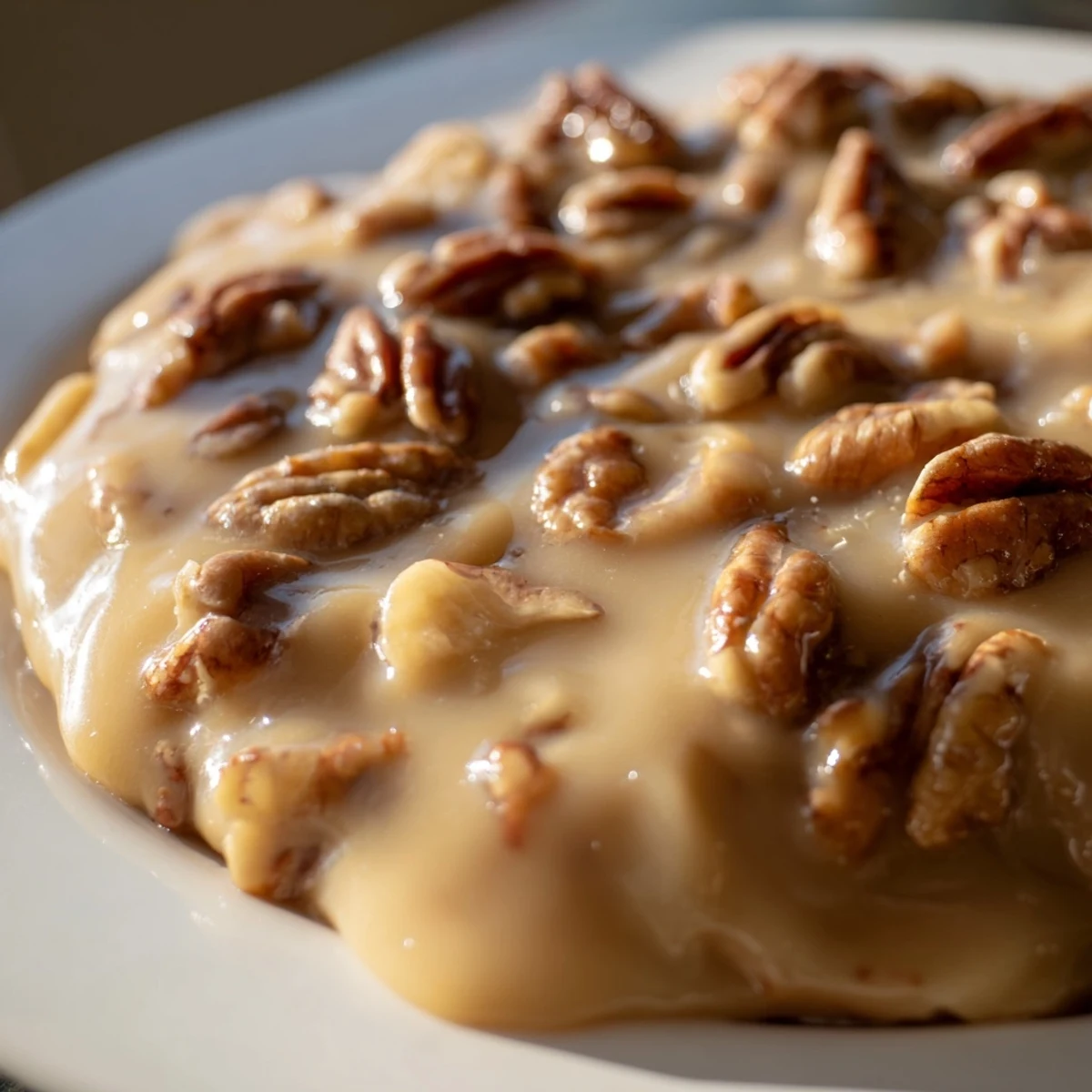 Golden Mardi Gras Pecan Pralines with Cream glisten on a parchment-lined tray, their creamy centers studded with toasted pecans.  