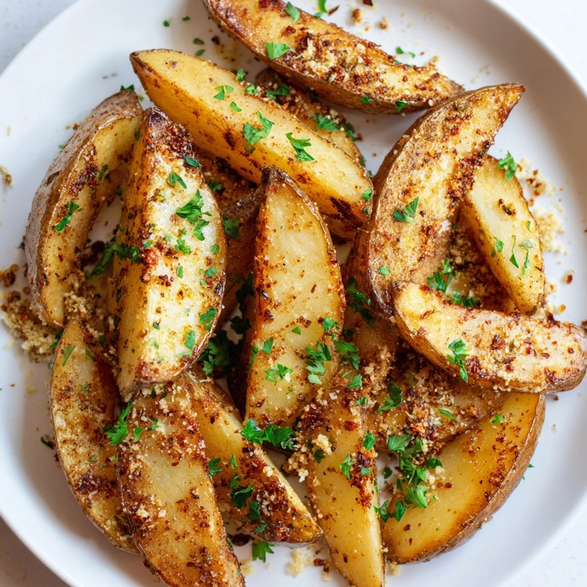 Enjoy Crispy Oven Baked Potato Wedges, perfect for dipping in ketchup or aioli alongside a main dish.