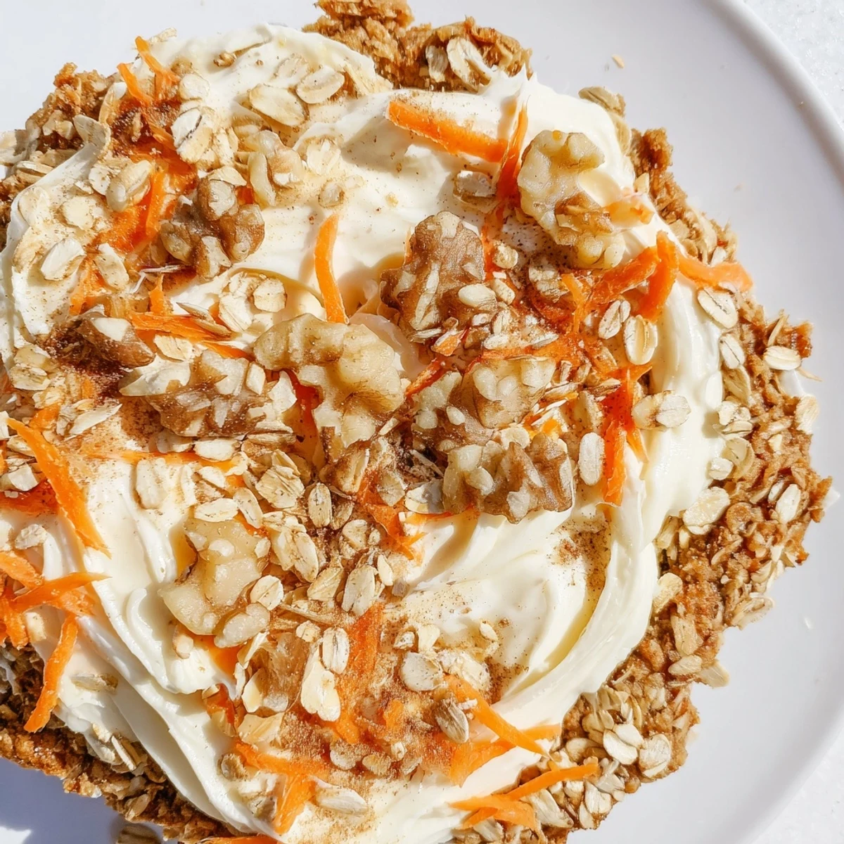Golden spiced carrot cake cookies with cream cheese frosting on a rustic wooden serving board