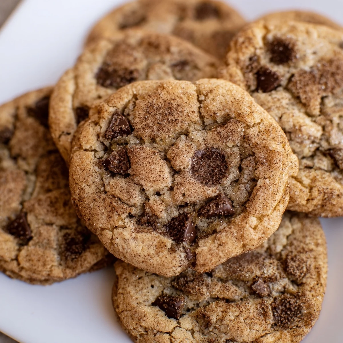 Golden brown Vietnamese cinnamon chocolate chip cookies fresh from the oven with steam rising