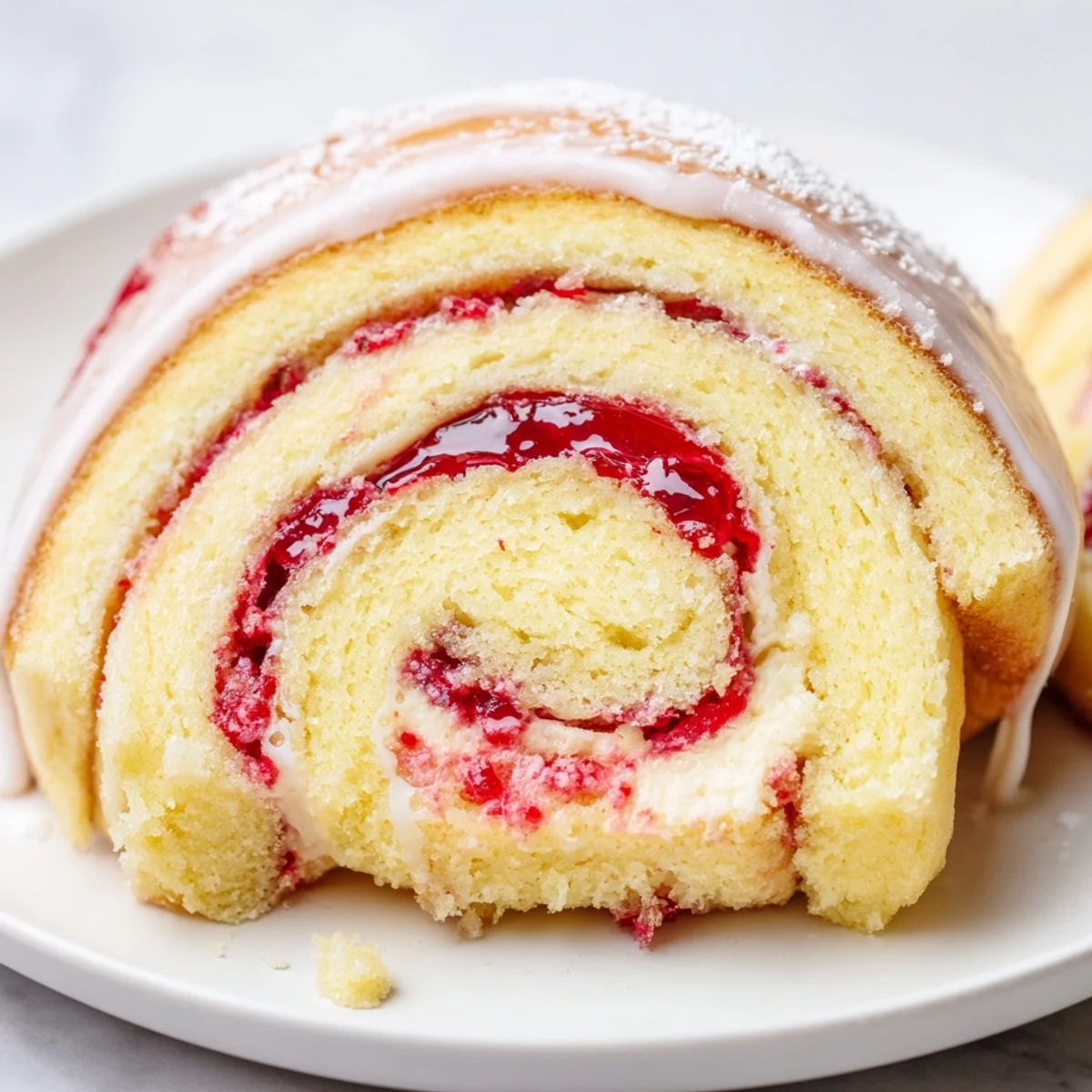 Swirled Strawberry Shortcake Cheesecake Rolls with ruby red strawberries and creamy cheesecake filling visible inside