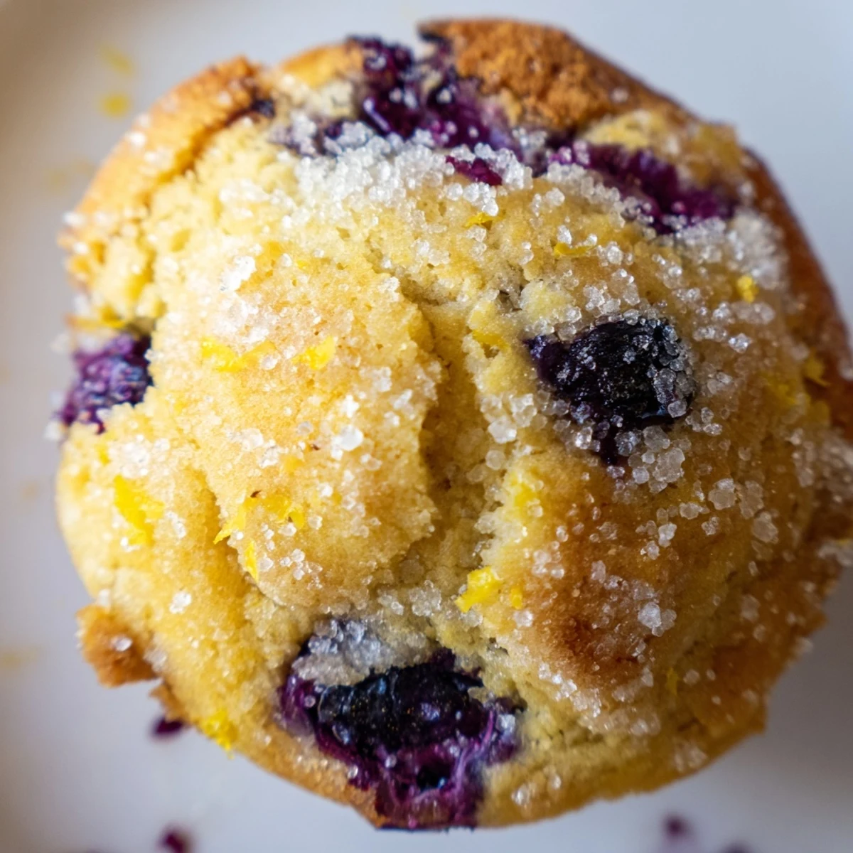Moist Lemon Blueberry Muffins bursting with juicy berries and bright citrus zest
