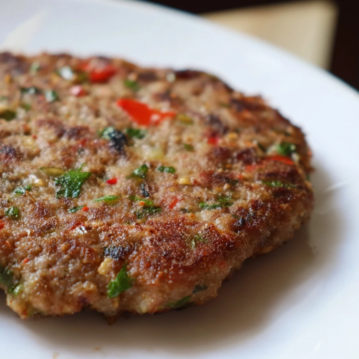 Golden crispy Pakistani Chapli Kabab sizzling in a skillet with aromatic spices