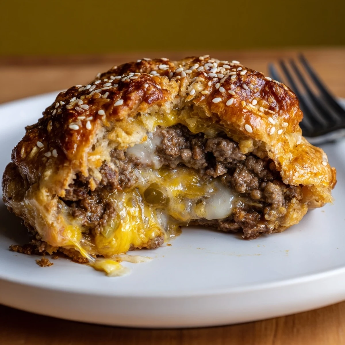 Fresh from oven sizzling, Cheesy Cheeseburger Bombs Explosion Recipe served with ketchup
