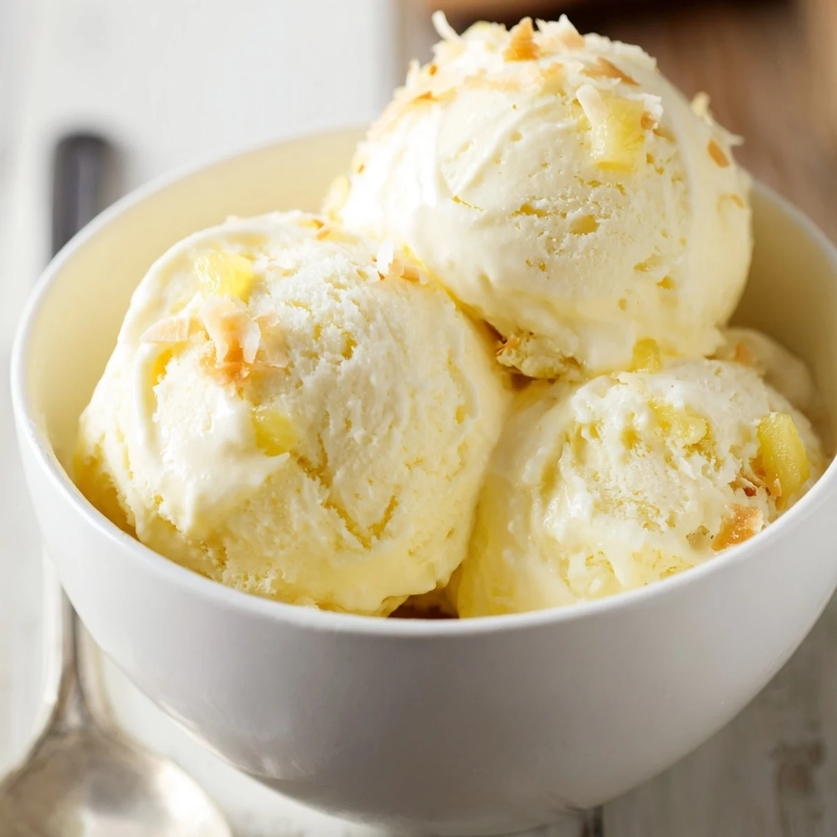 Creamy Pineapple Ice Cream Recipe, velvety scoops with bright citrus aroma for summer