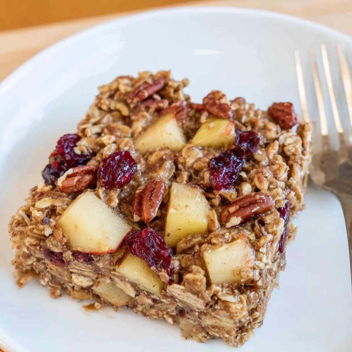 Delicious Apple Cinnamon Oatmeal Bake Recipe For Mornings, golden and steaming