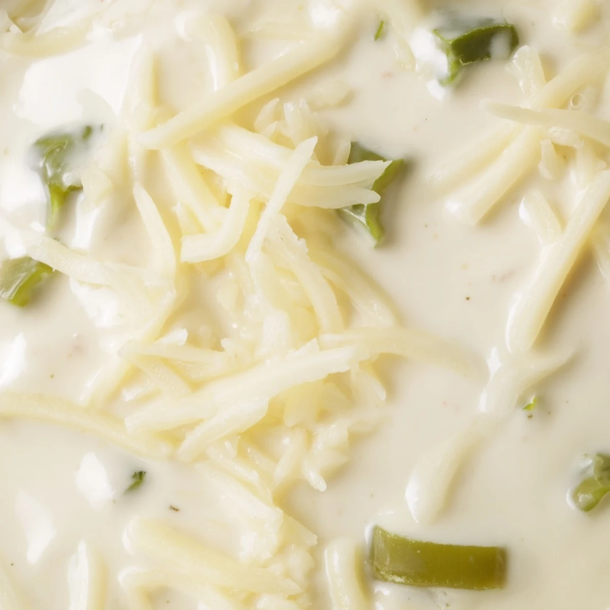 Warm white queso dip served in a bowl with crispy tortilla chips for easy dipping