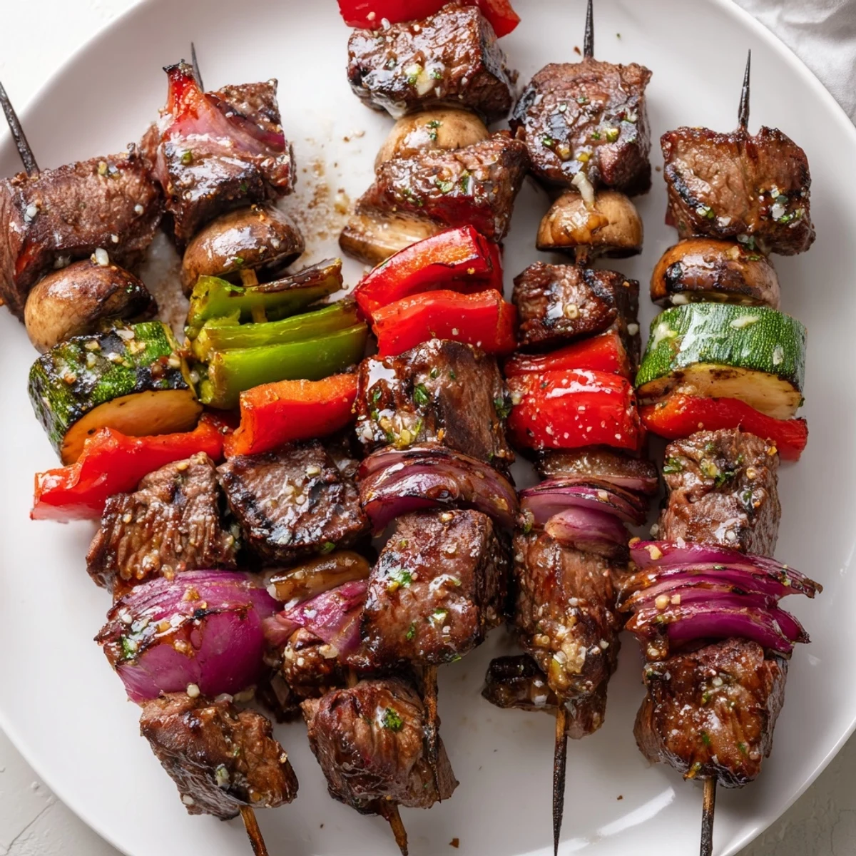 Juicy, tender cubes marinated and threaded into Grilled Steak Kabobs.