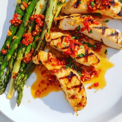 Grilled Asparagus Chicken Calabrian Chili