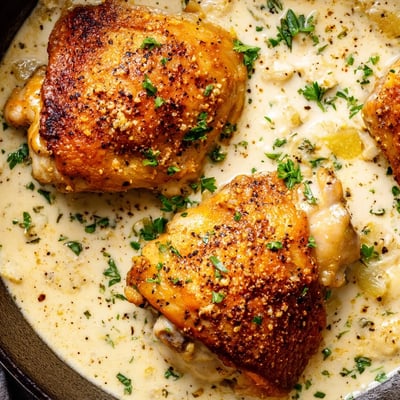 Creamy Oven Baked Chicken Thighs