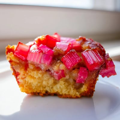 Upside Down Rhubarb Muffins